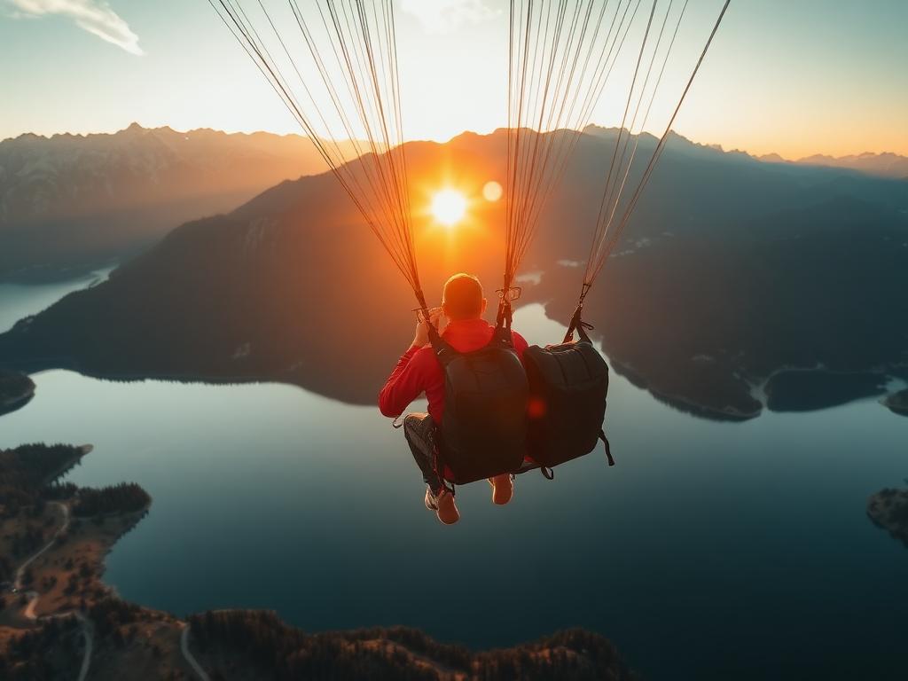 Zwei Schirme im Sonnenuntergang